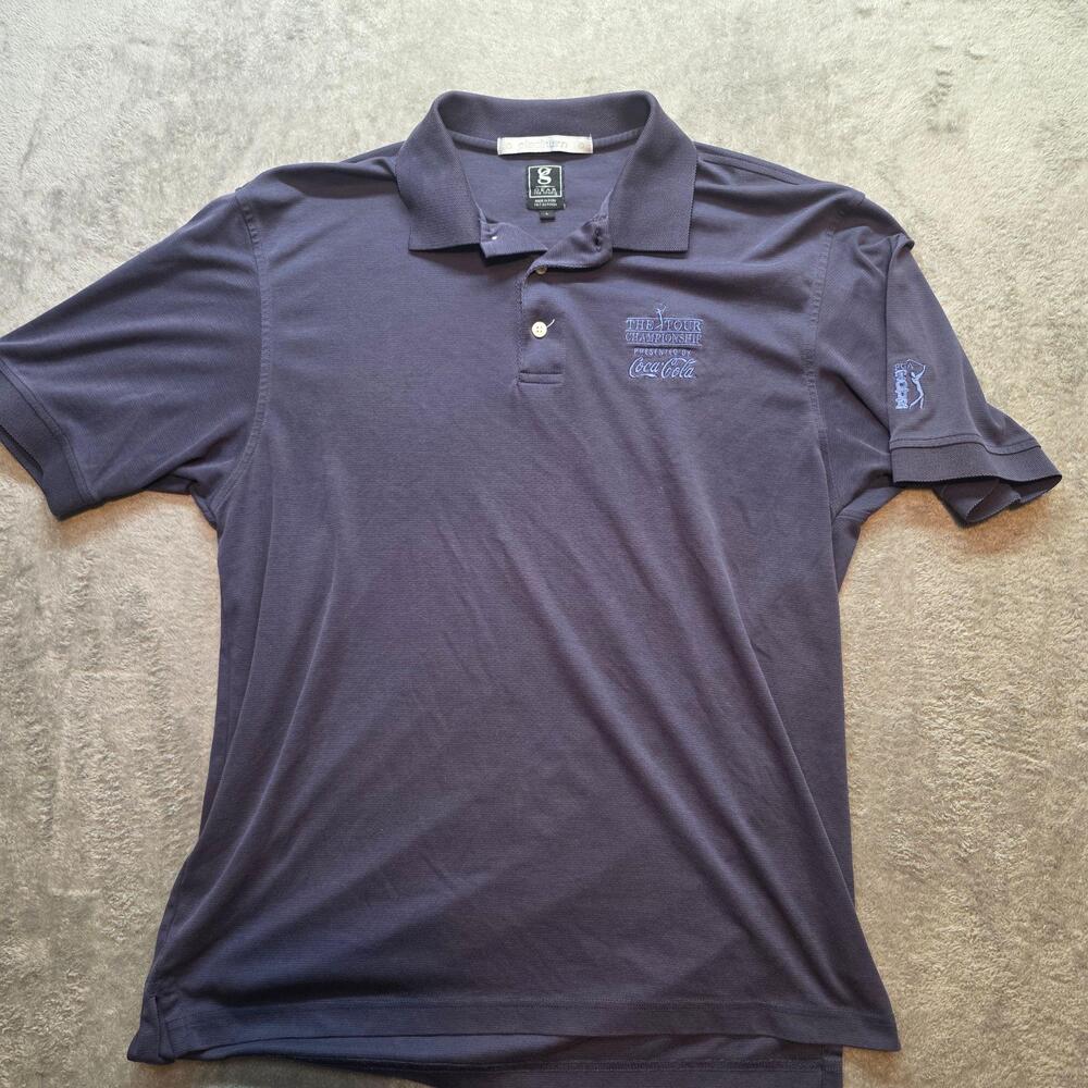 The Tour Championship Coca-Cola Shirt Polo Mens Large Blue Golf Gear For Sports